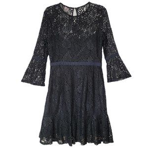 Nanette Lepore Women NWT 8 Dress Lined Lace Overlay 3/4 Sleeve Hampton Court Blk